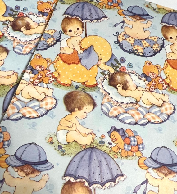 Vintage Wrapping Paper BABY Shower Wrap Vintage Wrapping Paper for a Baby  Shower Vintage Baby Shower Wrapping Paper Adorable 
