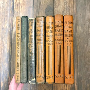 Complete 1930s Elson-Gray Basic Readers Set Primer Books 1–6 | Antique School Readers | Vintage Children’s Textbooks | Early Dick & Jane Era
