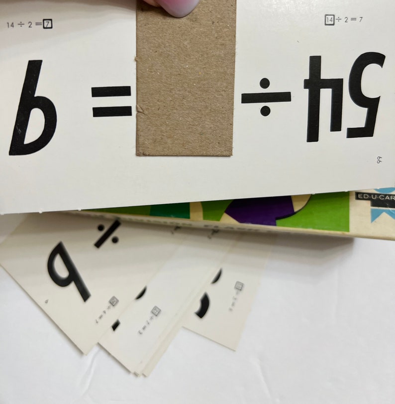 Vintage MATH Flash Cards Division Flash Cards ED-U-CARDS - Etsy