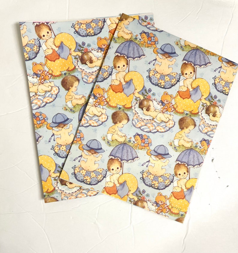 Vintage Wrapping Paper BABY Shower Wrap Vintage Wrapping Paper for a