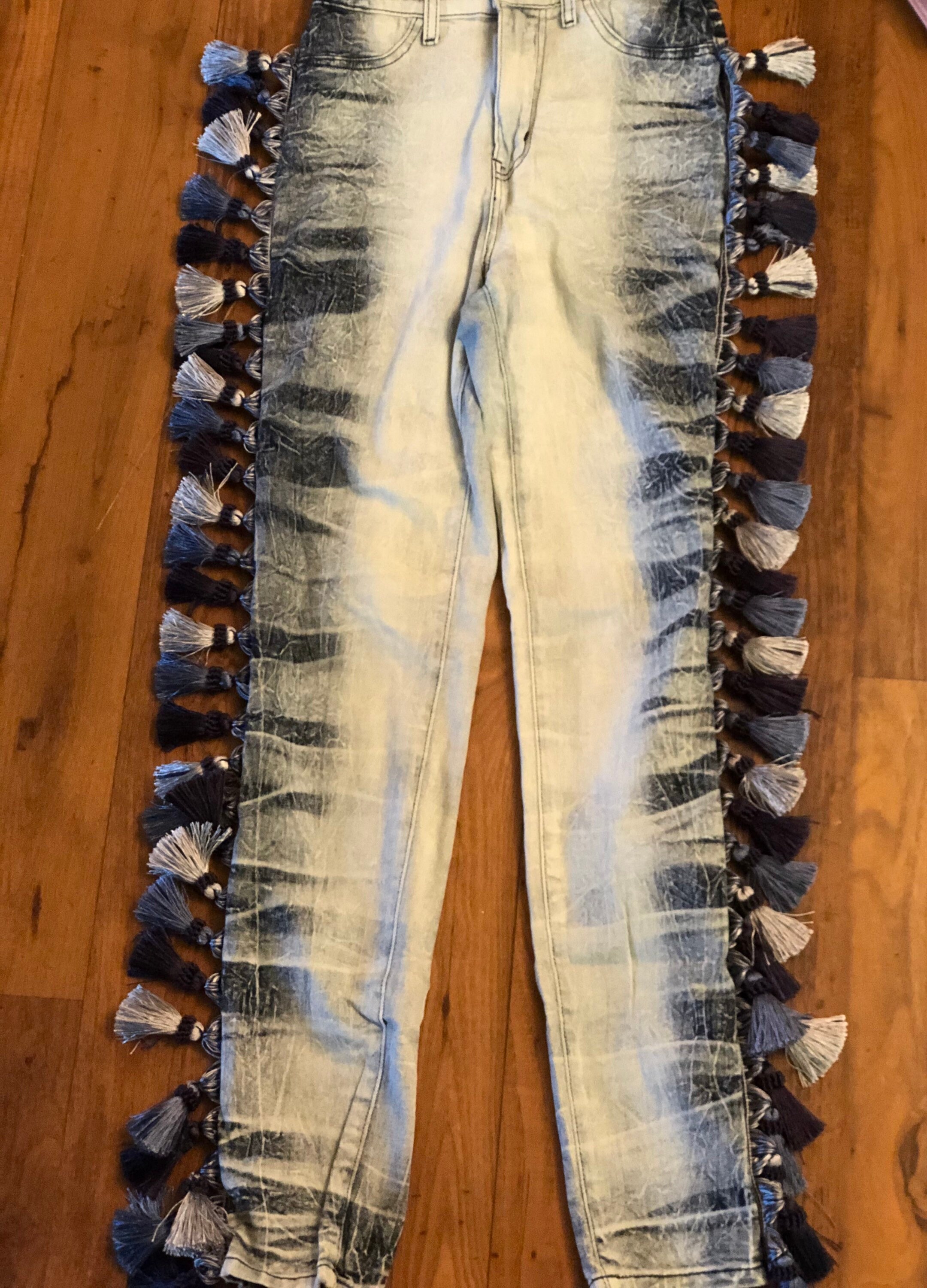 Tassels Handmade Jeans Etsy