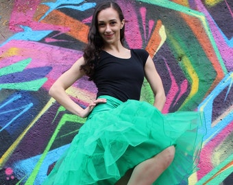 Juvenile office worker in short short petticoat