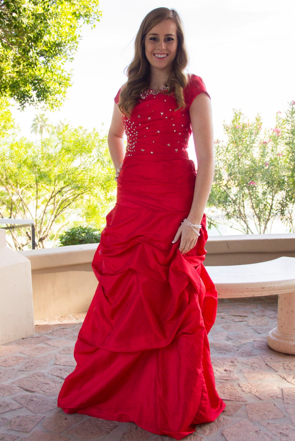 Aurora Modest Prom Dress Red Modest Prom Dress Prom Dress Etsy