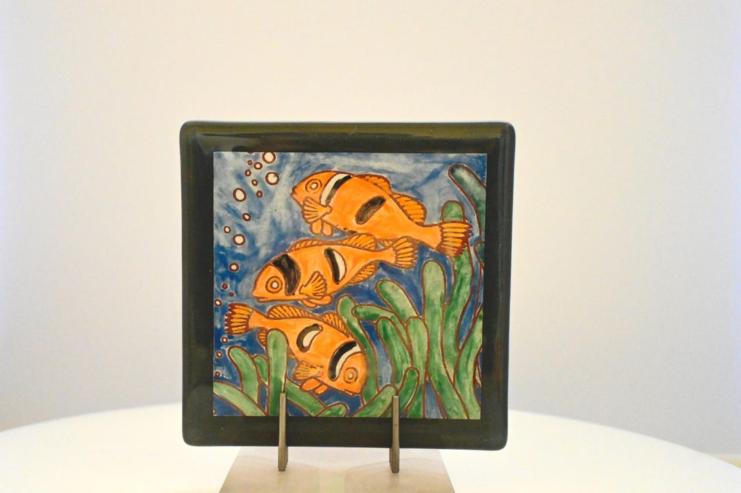 Nemo? -- Handcrafted Fused Glass Tile - Etsy
