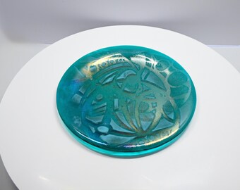 Fused Glass Iridized Decorative Plate