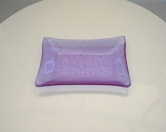 Fused Glass Purple Soap Dish