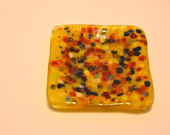Fused Glass Multicolor Murrine Dish