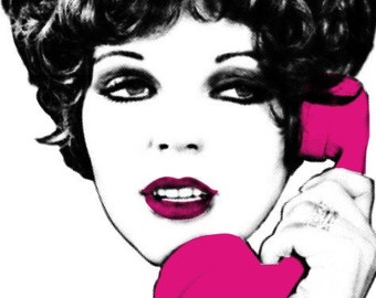 Phone Joan pop art, inspired by the iconic British actress, part of the Joan range of art prints