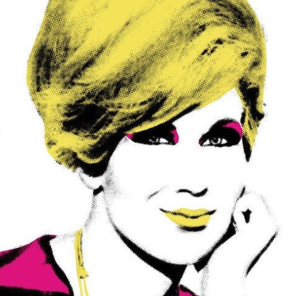 Dusty Springfield pop art print, part of the “Songbirds” pop art collection by Art & Hue, in 3 sizes and 14 colours.