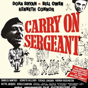 Carry On Sergeant: pop-artbewerking van de legerfilmposter uit 1958 uit de eerste film in de British Comedy-serie