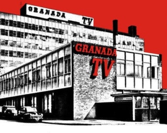 Granada pop art print, part of the Studios pop art collection by Art & Hue, in 3 sizes and 18 colours.