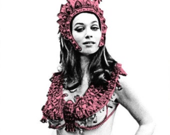 Egyptian Queen Valerie Leon pop art inspired by Blood from the Mummy's Tomb, part of the Hammer Horror range inspired by cult British films