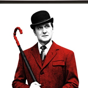 Fashion Icon John Steed: Art & Hue presents The Avengers graphic pop art inspired by the cult British 1960s TV show gallery wall art prints image 1
