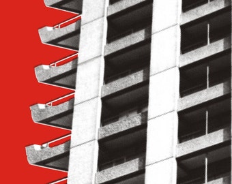 Brutalist Architecture Barbican Estate Pop Art Print Modernist Modernist Mid-Century Brutalism London Buildings 1960s