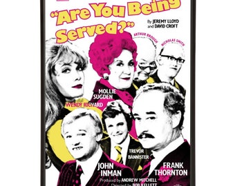 Are You Being Served? stylish pop art print with Grace Bros staff John Inman, Mollie Sugden, Frank Thornton, Wendy Richard,  – 70s Sitcoms