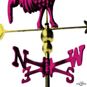 Kitsch Garden Retro Weathervane Graphic Pop Art Print Ornament image 2