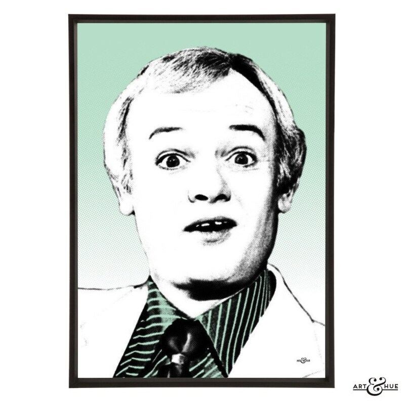 in 3 sizes and 18 colours. John Inman pop art print part of the \u201cFunny Men\u201d pop art collection by Art /& Hue