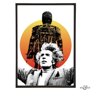 The Wicker Man stylischer Pop Art Print mit Christopher Lee als Lord Summerisle - Teil des Kultfilms The Wicker Man Pop Art Kollektion