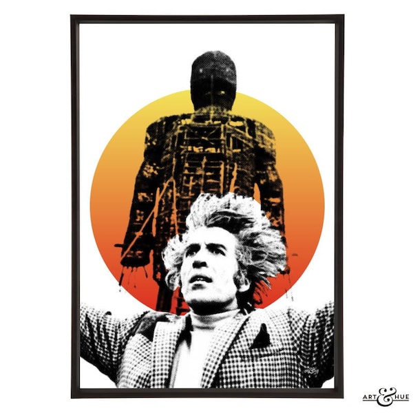 The Wicker Man stylish pop art print with Christopher Lee as Lord Summerisle - part of cult film The Wicker Man pop art collection