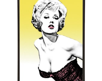 Margaret Nolan Pop Art Print by Art & Hue inspired by British Blonde Bombshells of British cinema, including the Bond girl and Carry On star