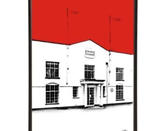 Ealing pop art print, part of the Studios pop art collection by Art & Hue, in 3 sizes and 18 colours.