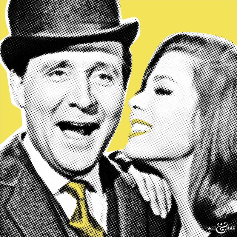 John Steed and Mrs Peel: Art & Hue presents The Avengers graphic pop art inspired by the cult British 1960s TV show gallery wall art prints image 3