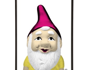 Kitsch Garden Gnome Graphic Pop Art Print Ornament Retro