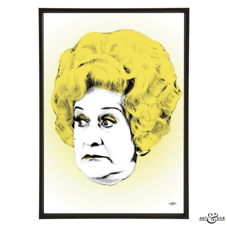 Mollie Sugden pop art print, part of the Funny Women pop art collection by Art & Hue, in 3 sizes and 18 colours. image 6