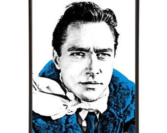 Richard Todd Pop Art Print by Art & Hue inspired by Midcentury actors of British cinema, part of the Leading Men pop art collection