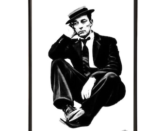 Buster Keaton pop art print, part of the Slapstick pop art collection by Art & Hue, in 3 sizes and 18 colours.