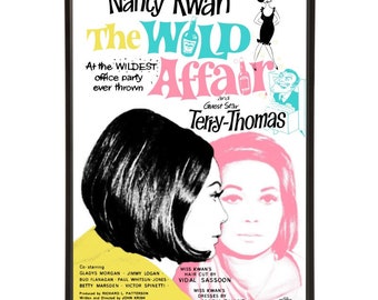 The Wild Affair Pop art print of 60s icon Nancy Kwan with her Vidal Sassoon bob cut & Quant clothes for the 1963 film with Terry-Thomas
