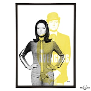 The Avengers Mrs Peel: Art & Hue presents The Avengers graphic pop art cult British 1960s TV show art prints Diana Rigg Patrick Macnee image 8