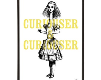 Curiouser and Curiouser pop art print, part of the “Alice” pop art collection by Art & Hue featuring John Tenniel's iconic illustrations