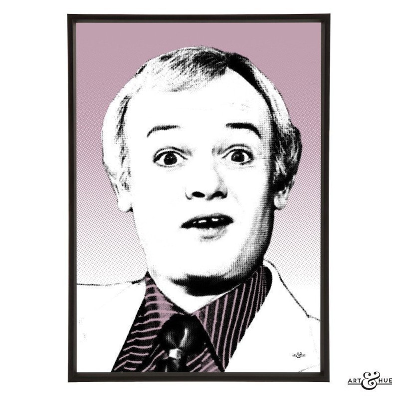 in 3 sizes and 18 colours. John Inman pop art print part of the \u201cFunny Men\u201d pop art collection by Art /& Hue