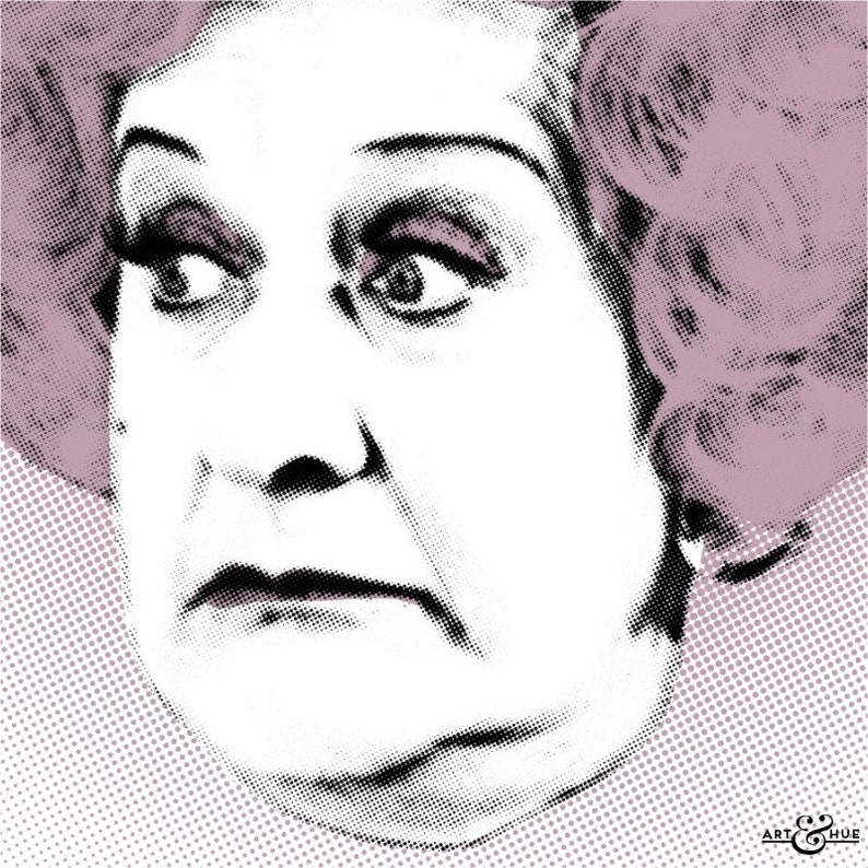 Mollie Sugden pop art print, part of the Funny Women pop art collection by Art & Hue, in 3 sizes and 18 colours. image 2