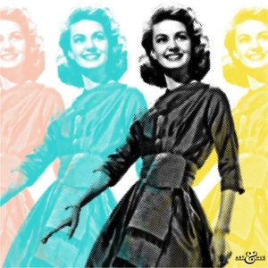 Four Aprils Pop art of leading lady Janette Scott from the 1960 classic British comedy film School for Scoundrels image 2