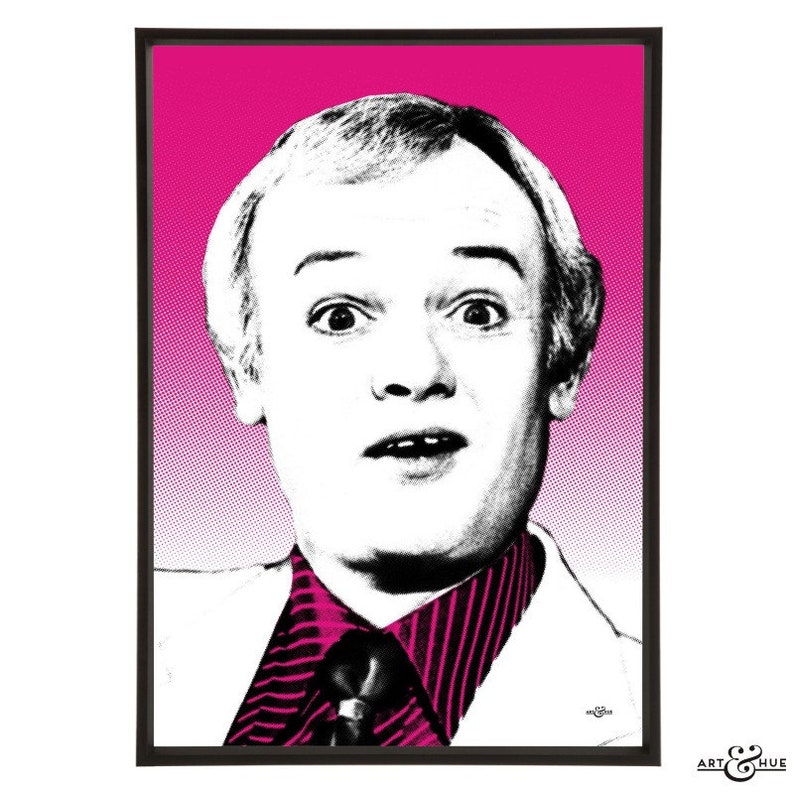 in 3 sizes and 18 colours. John Inman pop art print part of the \u201cFunny Men\u201d pop art collection by Art /& Hue