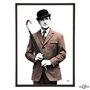 Fashion Icon John Steed: Art & Hue presents The Avengers graphic pop art inspired by the cult British 1960s TV show gallery wall art prints image 4