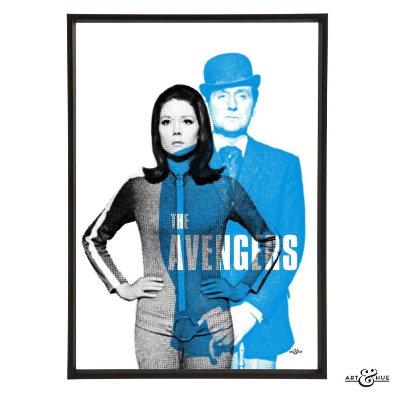 The Avengers Mrs Peel: Art & Hue presents The Avengers graphic pop art cult British 1960s TV show art prints Diana Rigg Patrick Macnee image 6