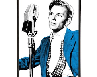 Frank Sinatra pop art print, part of the Jazz Icons pop art collection by Art & Hue, in 3 sizes and 19 colours.