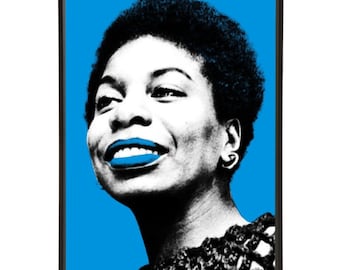 Nina Simone pop art print, part of the Jazz Icons pop art collection by Art & Hue, in 3 sizes and 19 colours.