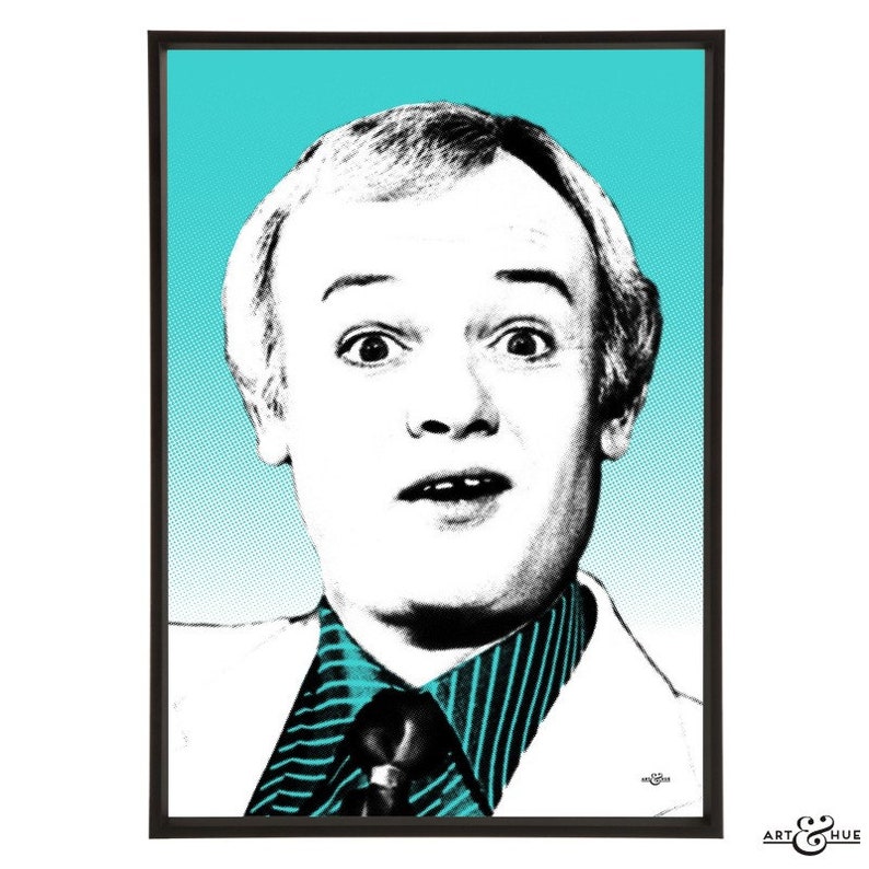 in 3 sizes and 18 colours. John Inman pop art print part of the \u201cFunny Men\u201d pop art collection by Art /& Hue