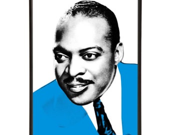 Count Basie pop art print, part of the Jazz Icons pop art collection by Art & Hue, in 3 sizes and 19 colours.