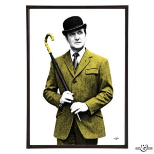 Fashion Icon John Steed: Art & Hue presents The Avengers graphic pop art inspired by the cult British 1960s TV show gallery wall art prints image 6