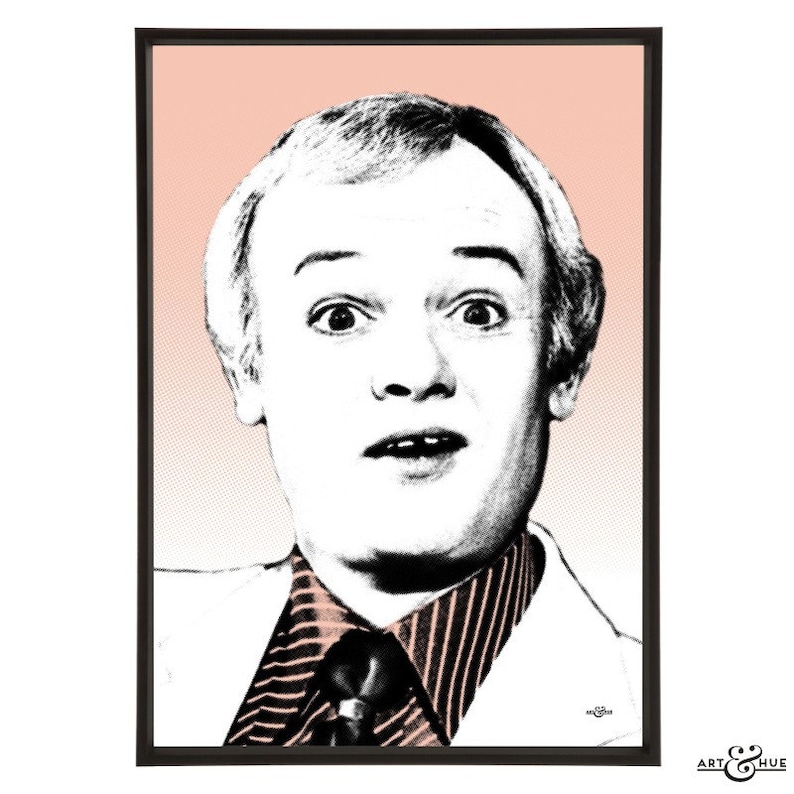 in 3 sizes and 18 colours. John Inman pop art print part of the \u201cFunny Men\u201d pop art collection by Art /& Hue