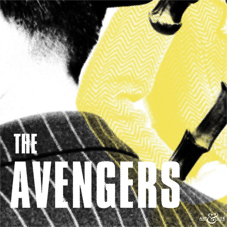 Mrs Peel, We're Needed: Art & Hue presents The Avengers graphic pop art inspired by the cult British 1960s TV show gallery wall art prints image 2