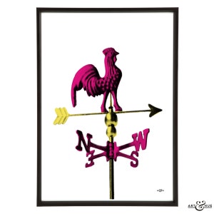 Kitsch Garden Retro Weathervane Graphic Pop Art Print Ornament image 1