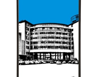 Television Centre pop art print, part of the Studios pop art collection by Art & Hue, in 3 sizes and 18 colours.