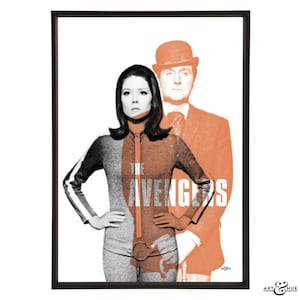 The Avengers Mrs Peel: Art & Hue presents The Avengers graphic pop art cult British 1960s TV show art prints Diana Rigg Patrick Macnee image 4