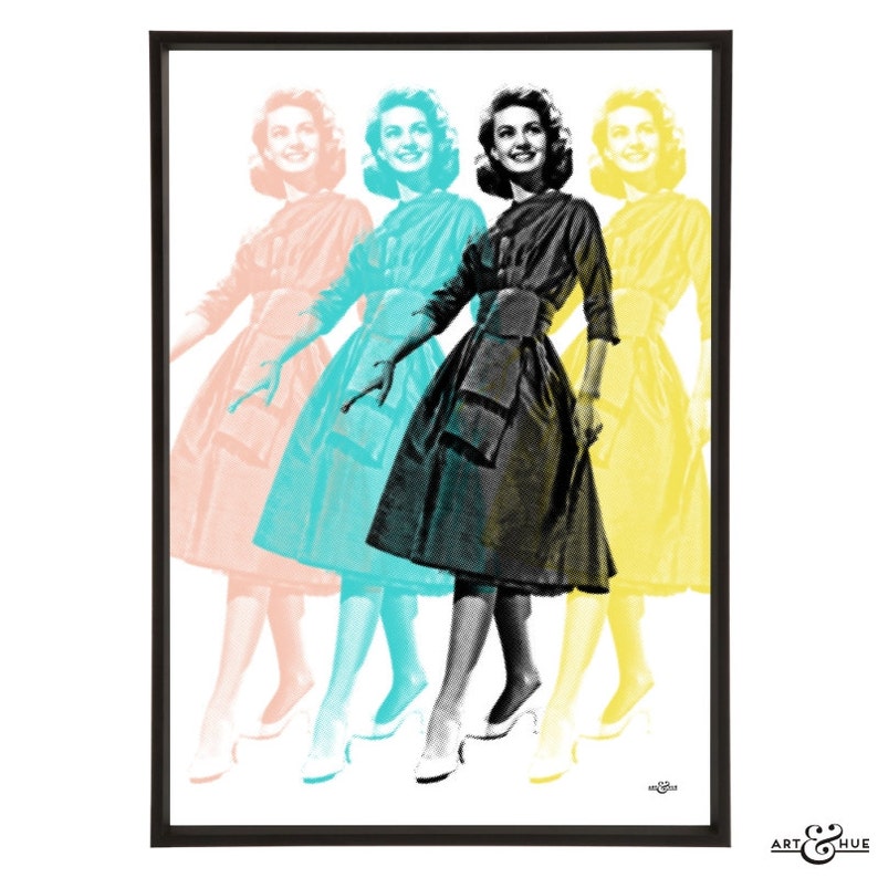 Four Aprils Pop art of leading lady Janette Scott from the 1960 classic British comedy film School for Scoundrels image 1